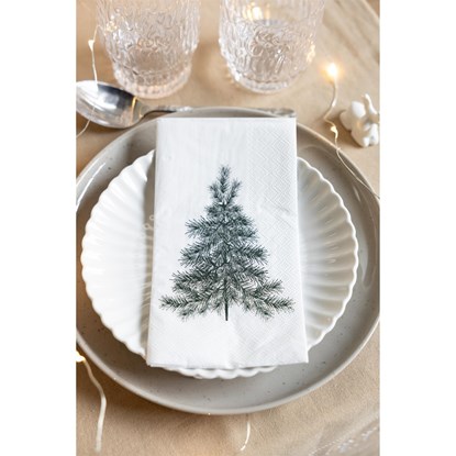 Papírové ubrousky JULGRAN 11x21cm 16ks bílé/dekor větvičky_3