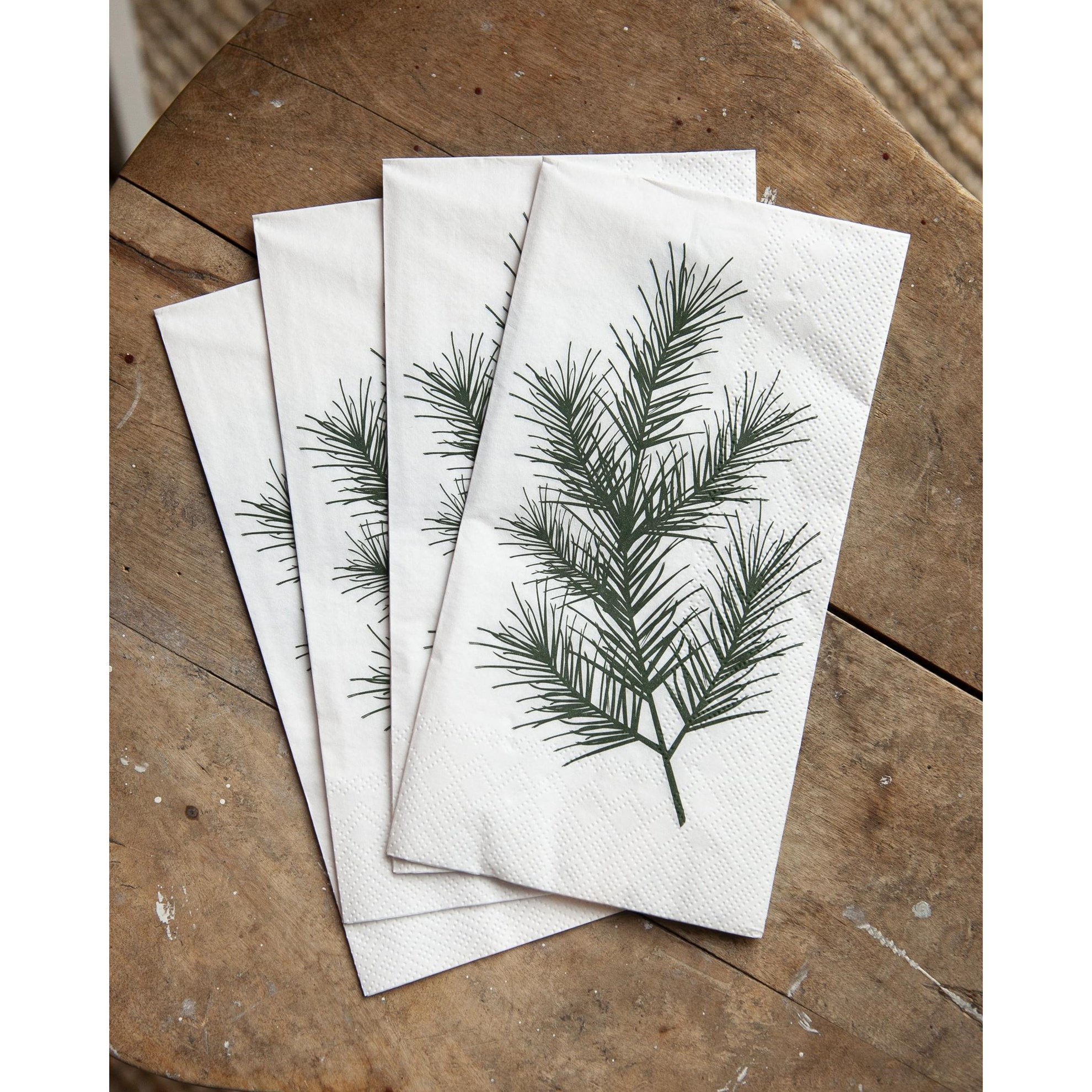 Papírové ubrousky GRANKVIST 11x21cm 16ks bílé/dekor větvička_3