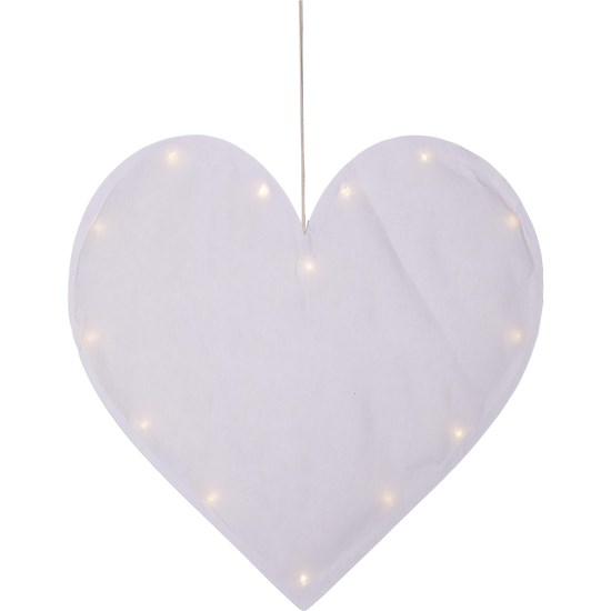 Papírové lehce polstrované srdce s LED diodami 40 cm_0