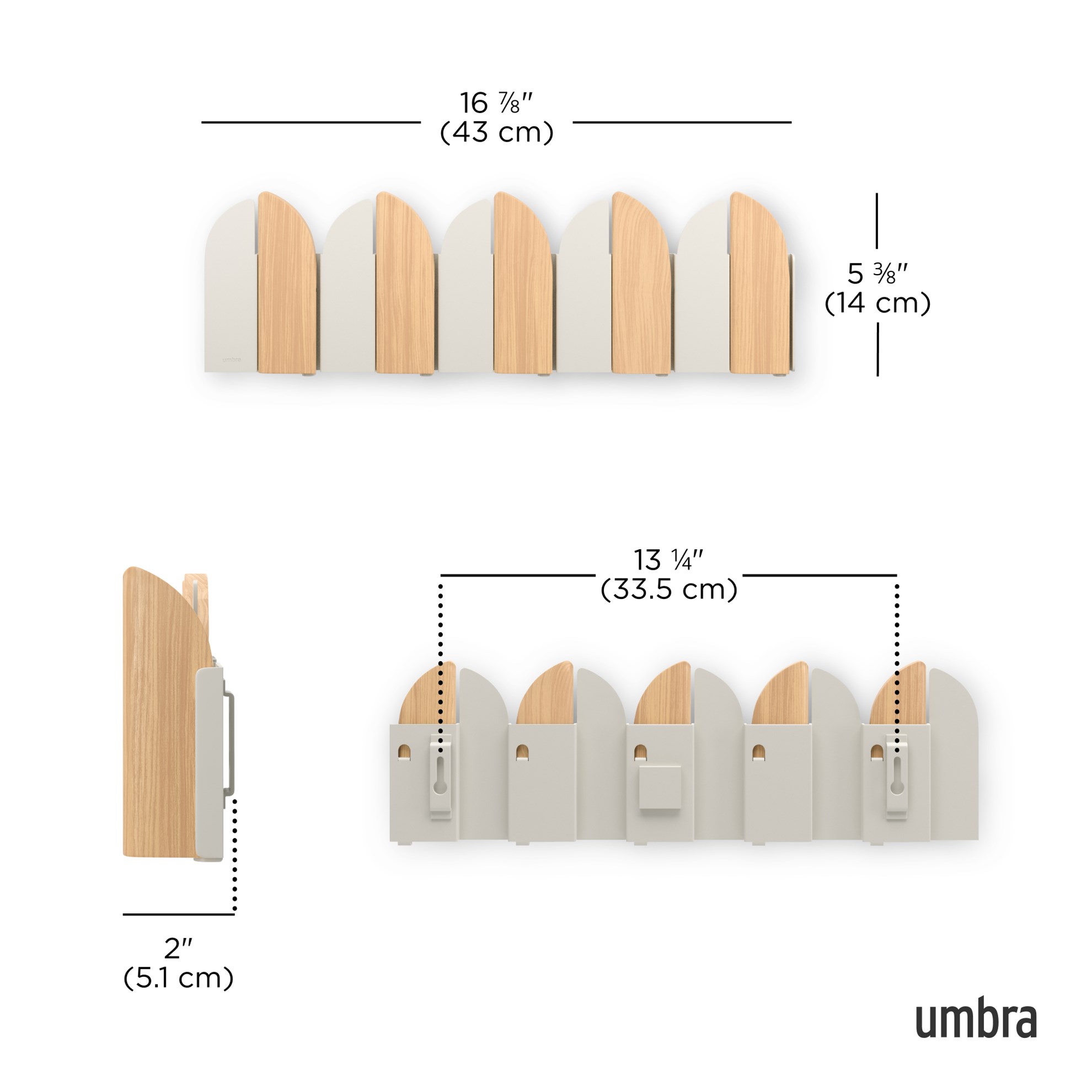 Nástěnné háčky Umbra SALOON přírodní/písková_4