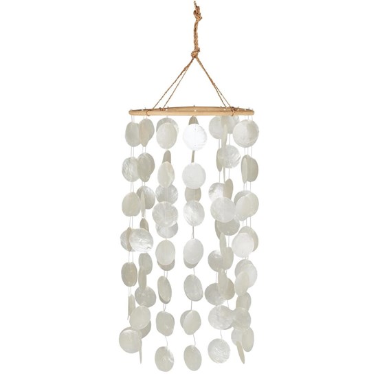 Závěsná dekorace/zvonkohra z mušlí Ib Laursen V.55 cm bílá_0