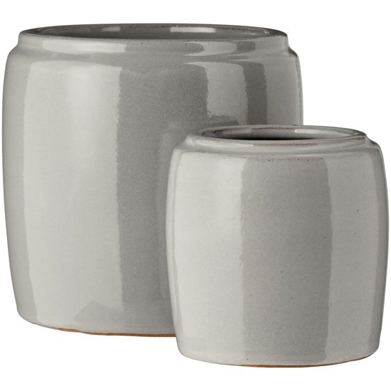 Sada 2 válcových květináčů Ib Laursen v šedé barvě_0