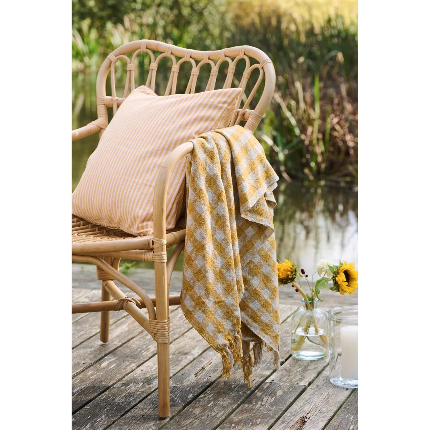 Pléd/přehoz Ib Laursen kostkovaný 130x160 cm žlutý_1