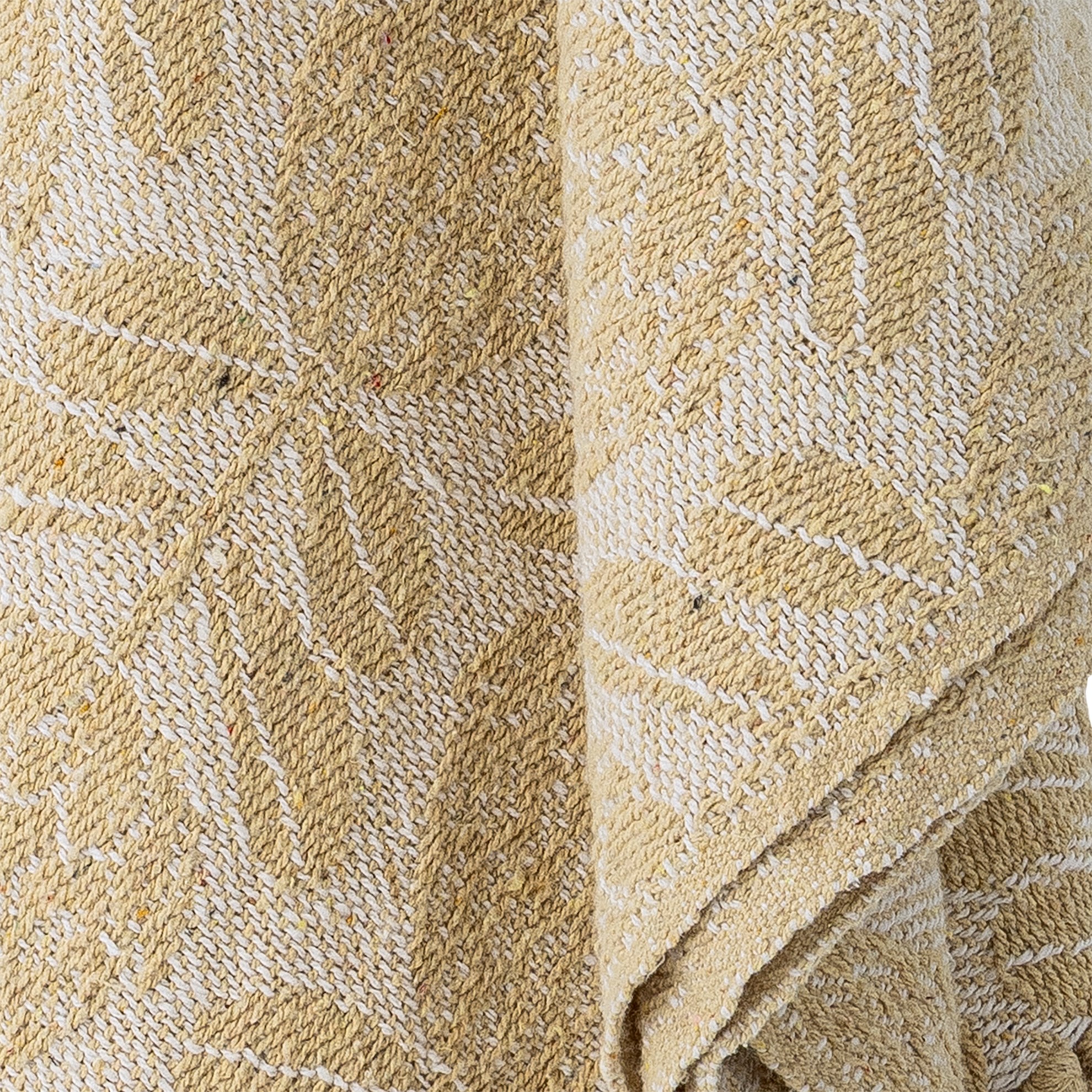 Pléd z recyklované bavlny PRATELLO 160x130 cm žlutý_3