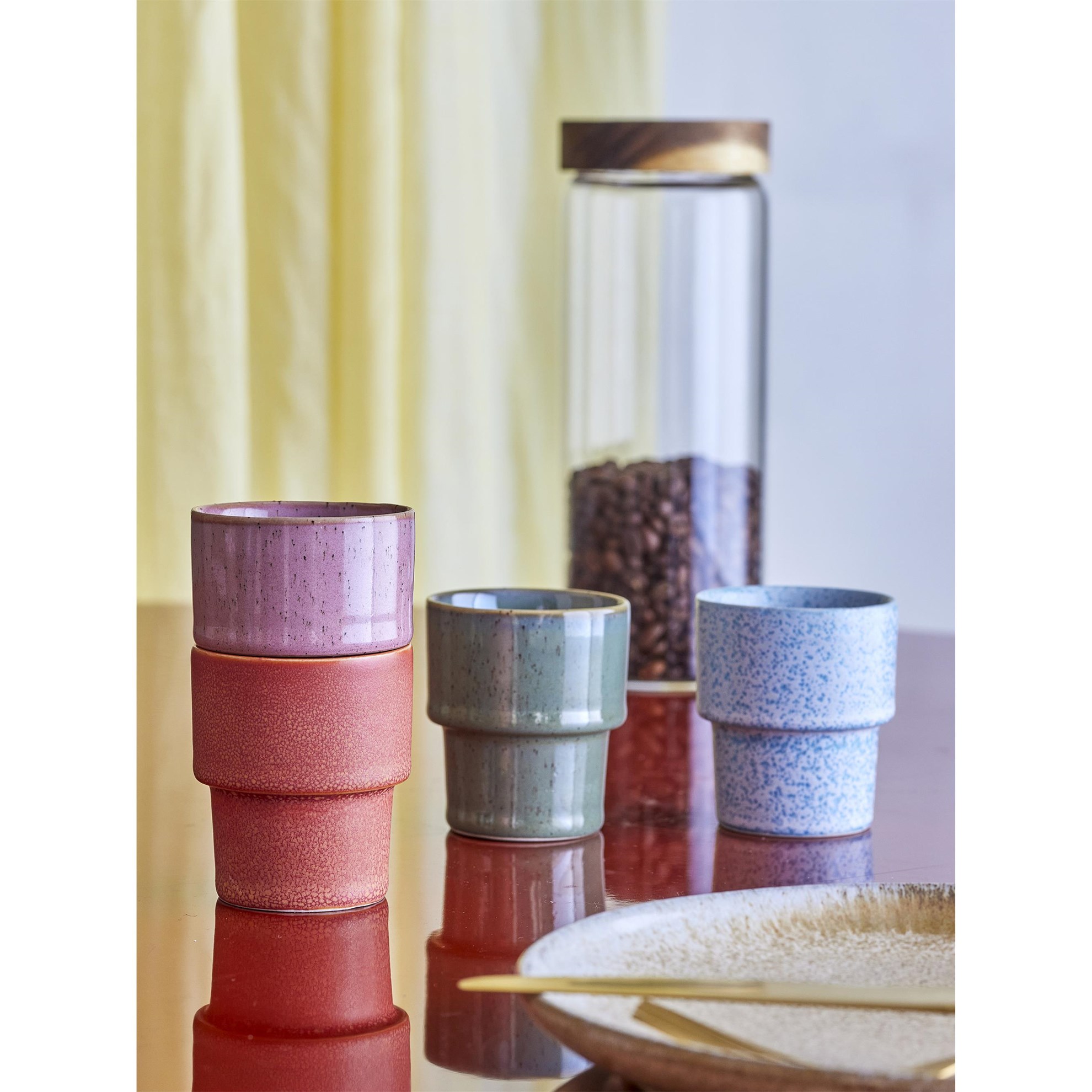 Sada čtyř šálků na espresso EWAN 75 ml 4 barevné odstíny_1