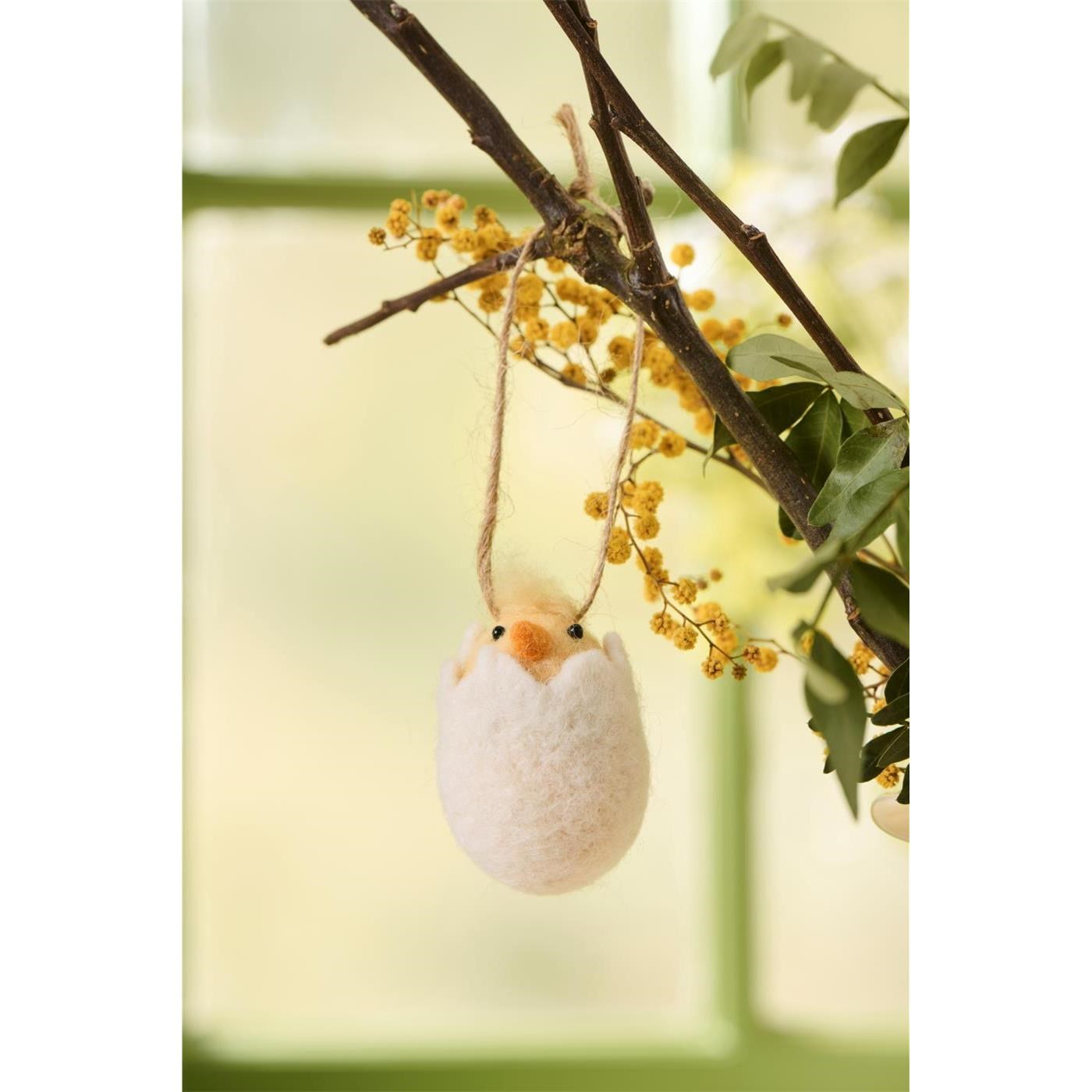 Vajíčko ve skořápce plstěné na zavěšení Ib Laursen 6 cm_0