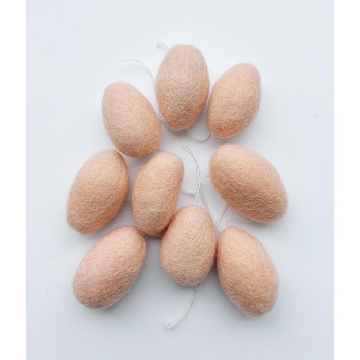 Velikonoční plstěné vajičko na zavěšení 4 cm lososové_0