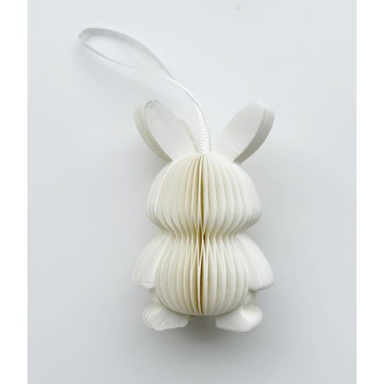 Velikonoční papírový zajíček na zavěšení 7 cm bílý_0