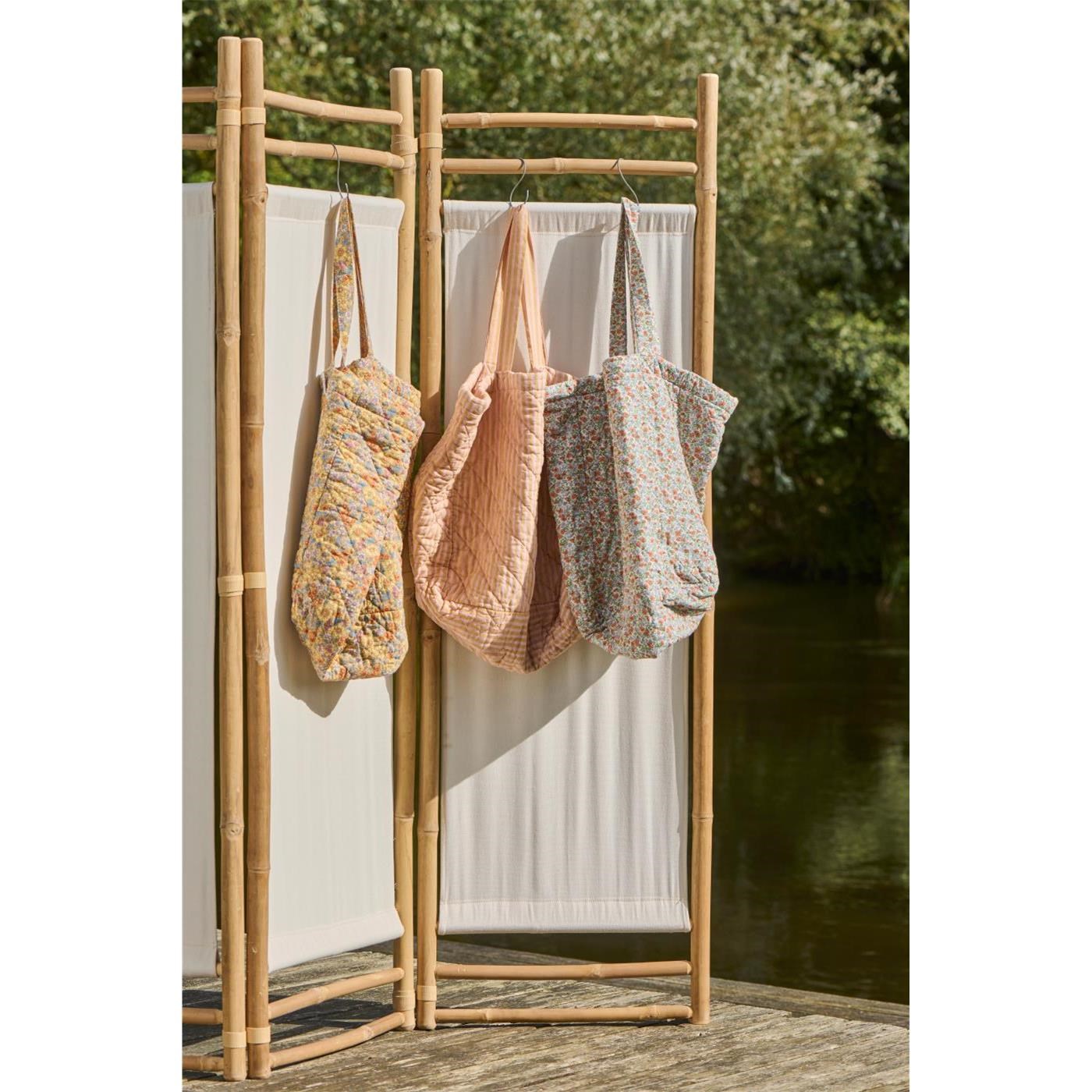 Prošívaná taška Ib Laursen s hořčicovou růžovými pruhy_0