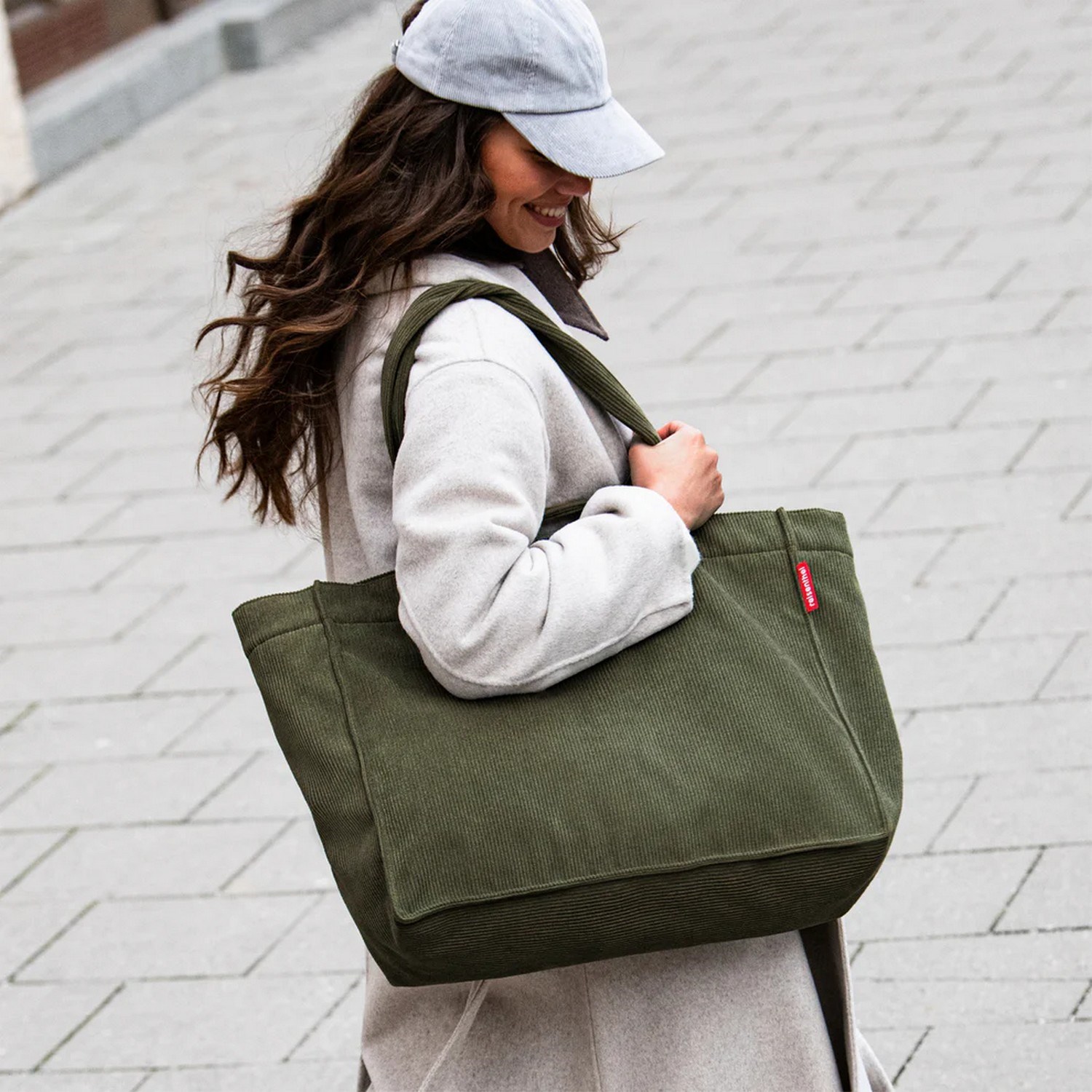 Taška přes rameno Reisenthel softshopper cord dark matcha_1