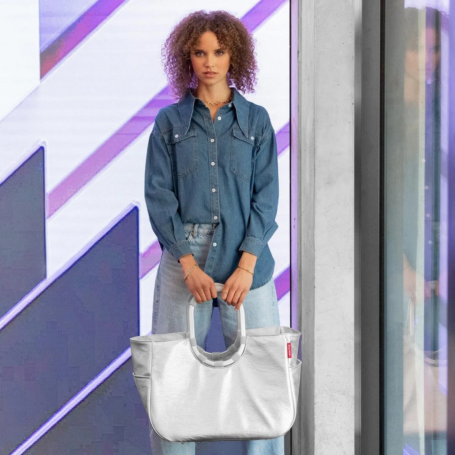 Módní taška Reisenthel Loopshopper L silver crackle_1