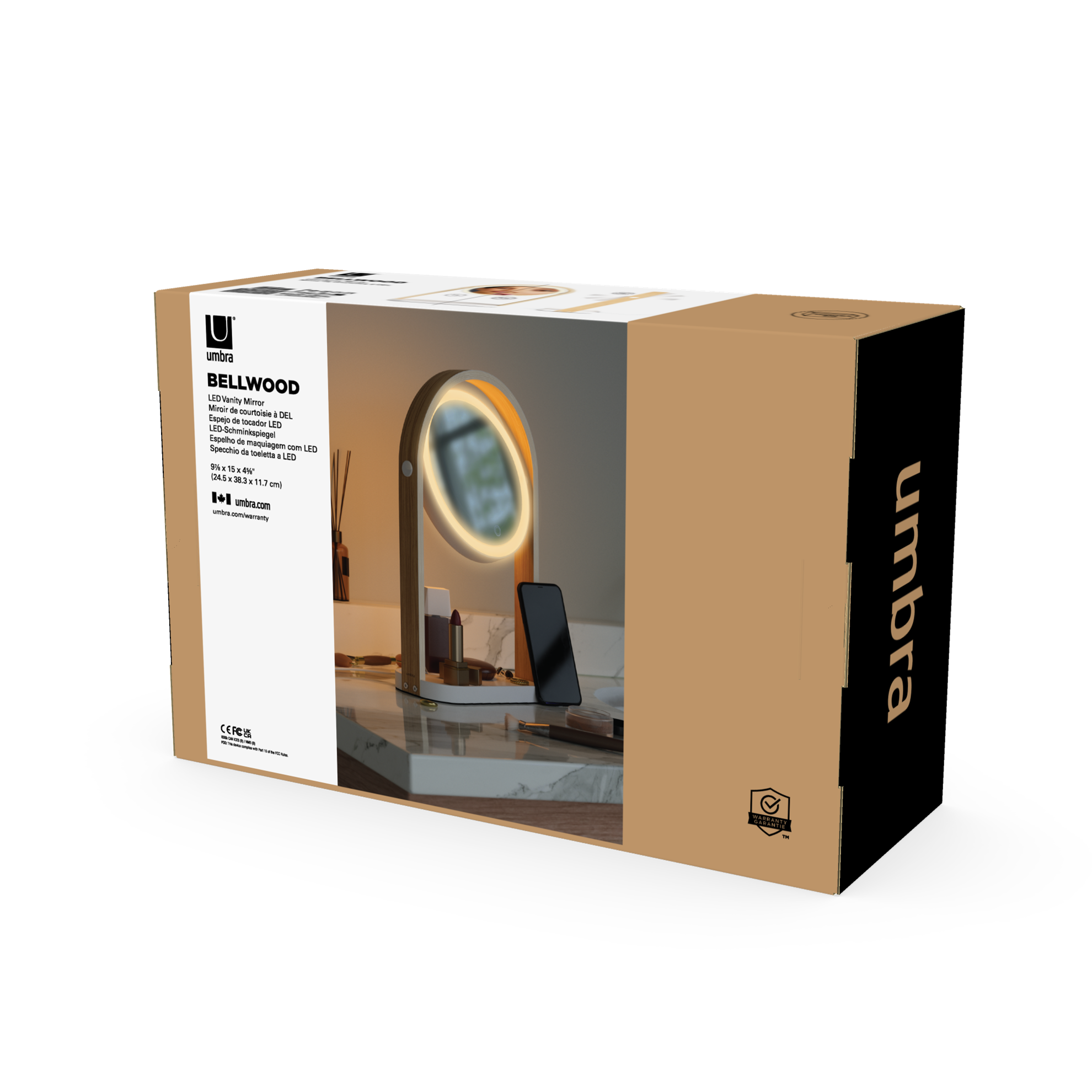 LED kosmetické zrcátko Umbra BELLWOOD bílé_6