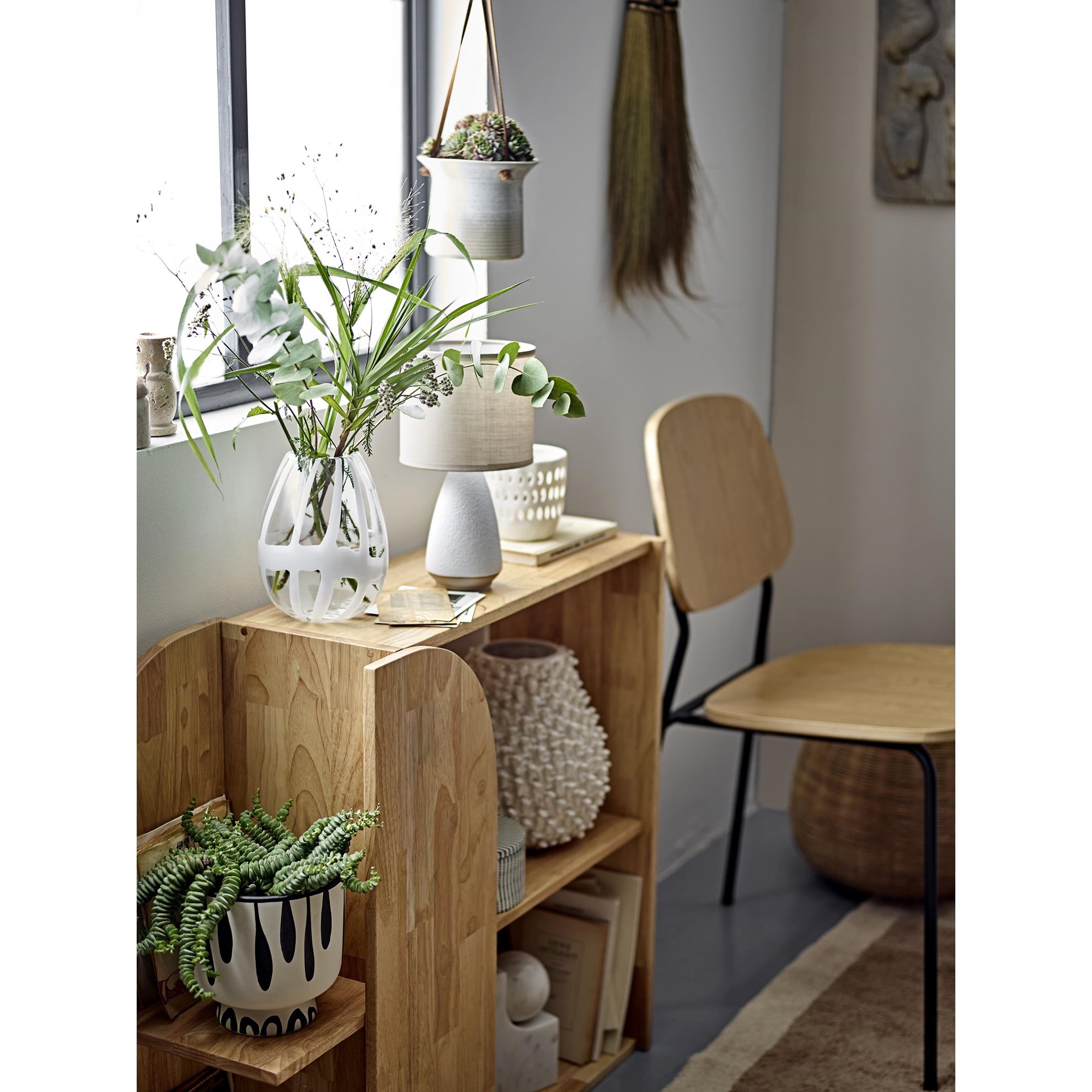 Skleněná váza COSMIN V.18 cm bílá_0