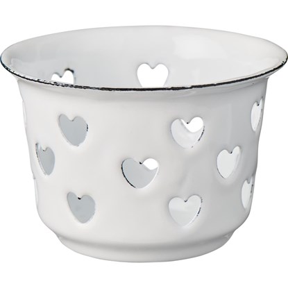 Smaltovaný svícen na čajovou svíčku Ib Laursen V.5 cm bílý_0