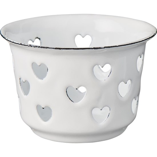 Smaltovaný svícen na čajovou svíčku Ib Laursen V.5 cm bílý_0