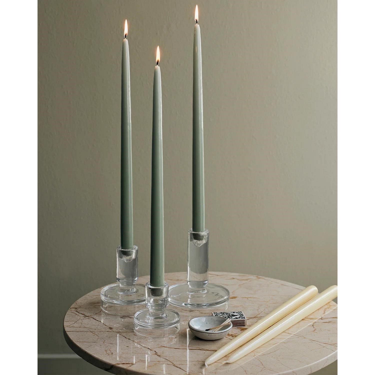 Svíčka kulatá dlouhá GLOSSY V.38 cm SET/4 ks zelená_1