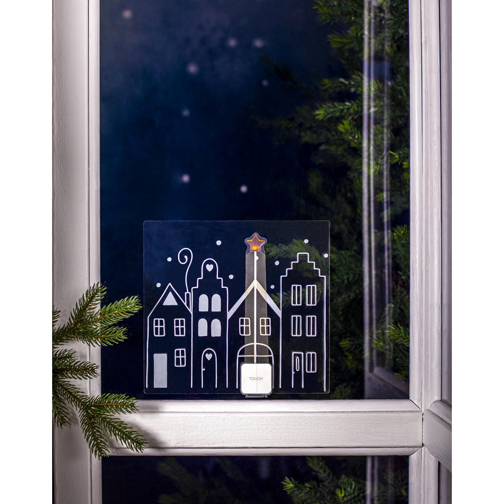 LED okenní dekorace WINDO V.21cm bílá_0