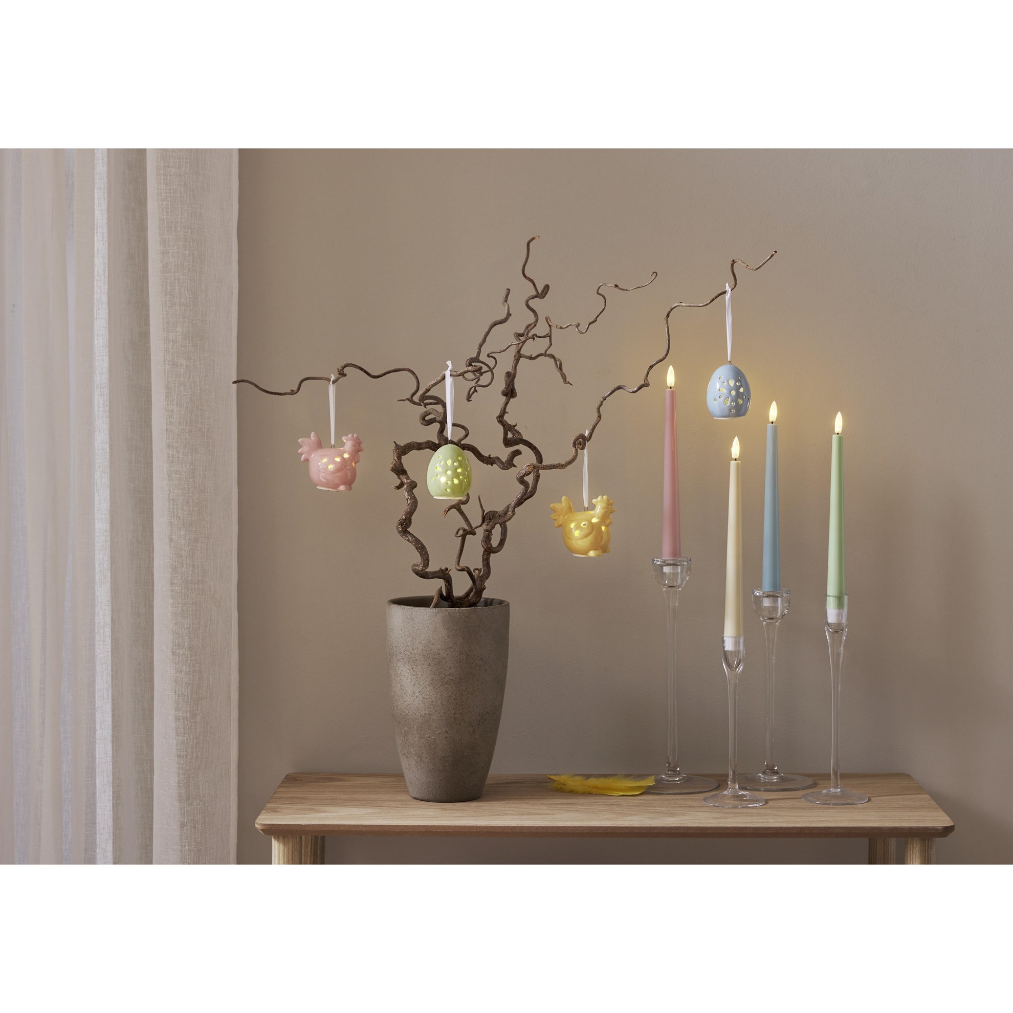 LED svíčka FLAMME CANDY 26 cm SET/2ks zelená_0