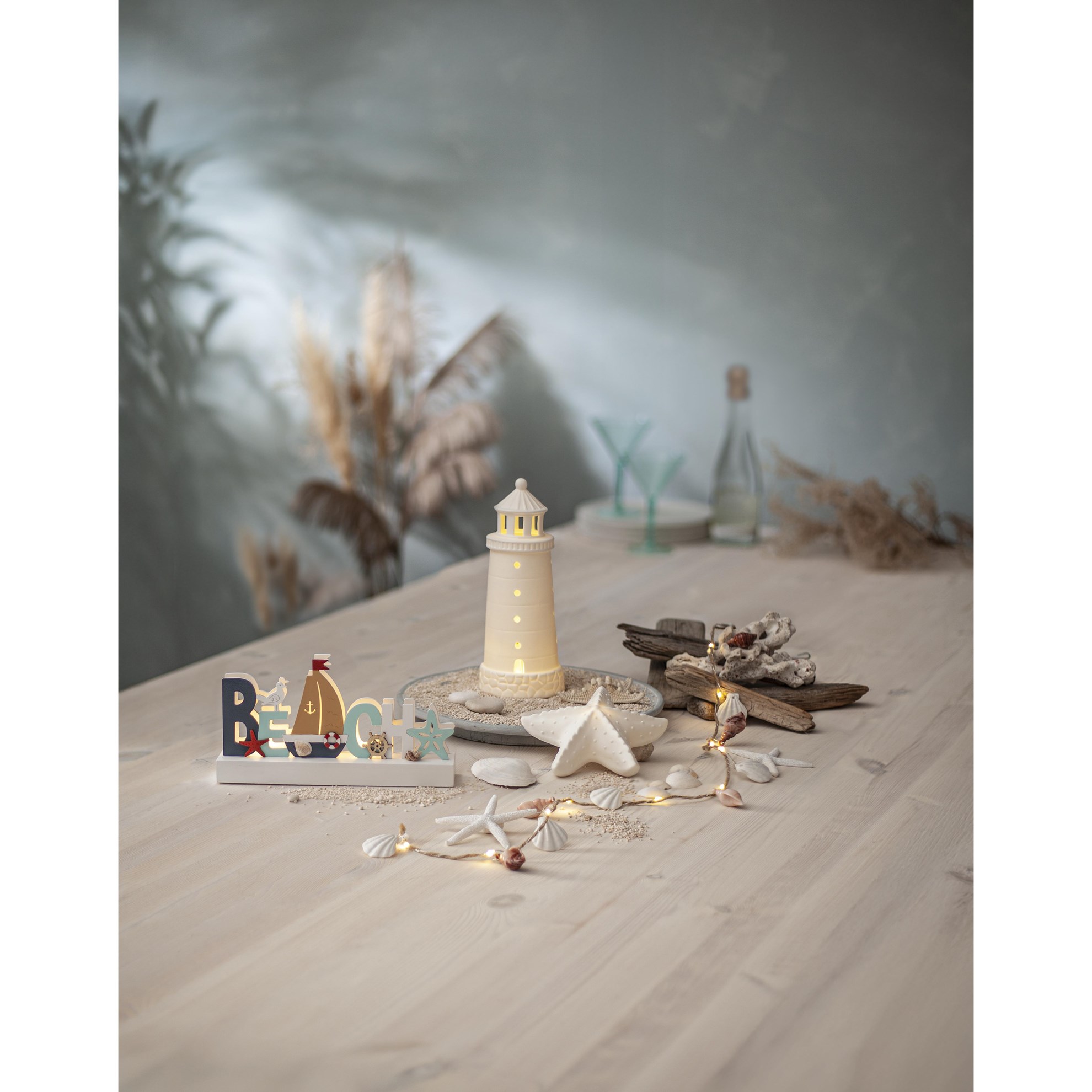 LED dekorační girlanda SEASIDE 10x LED D.90 cm béžová_1