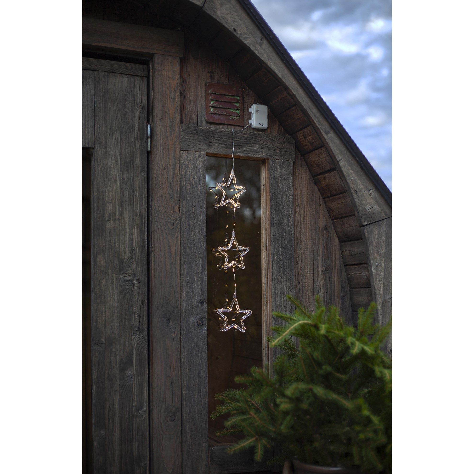 Závěsná LED dekorace hvězdičky STINA V.58cm čirá_1