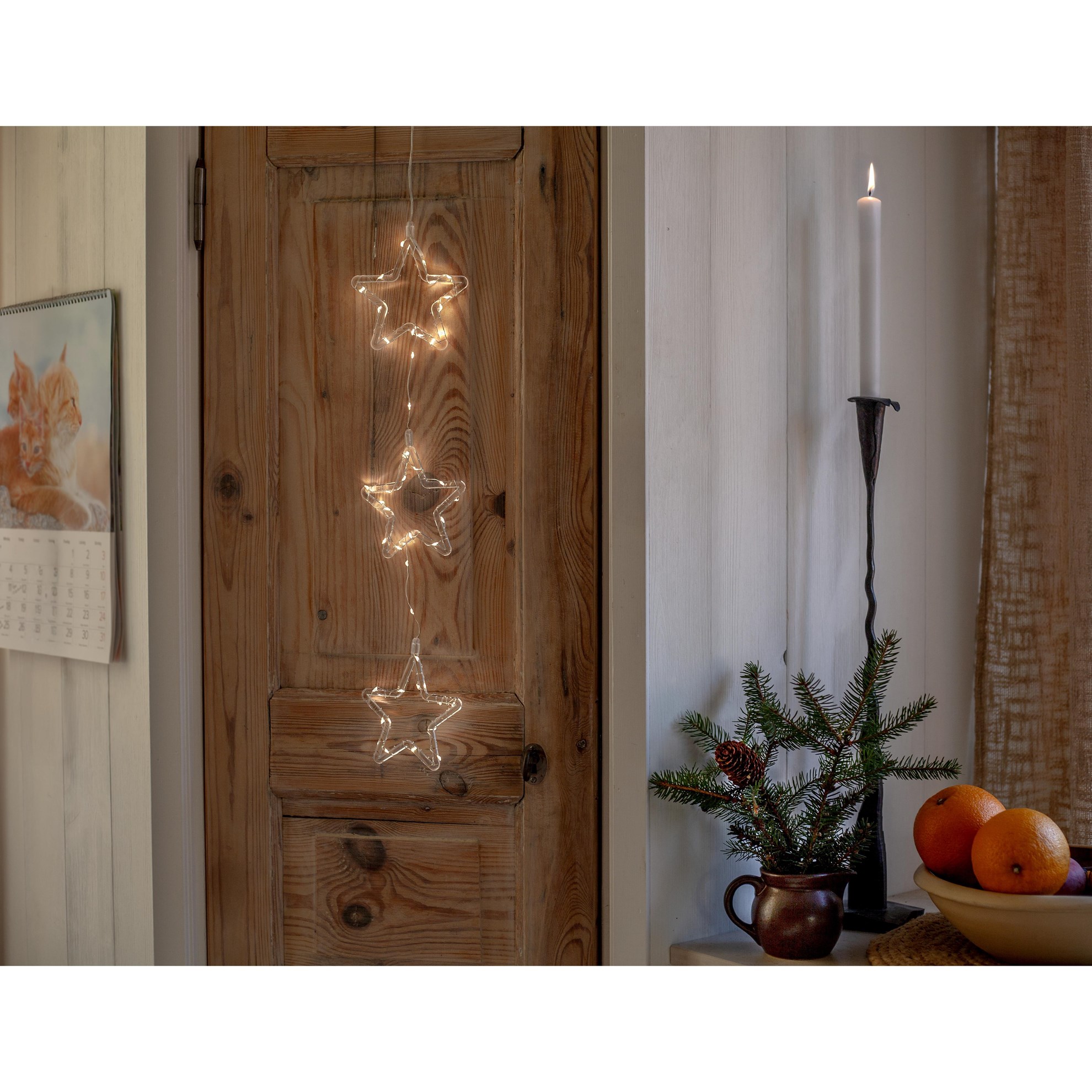 Závěsná LED dekorace hvězdičky STINA V.58cm čirá_2