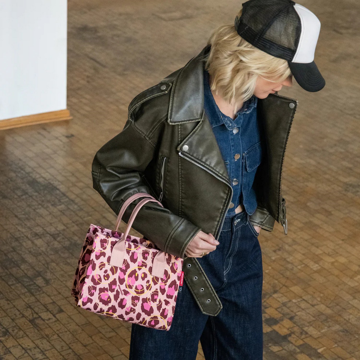 Taška přes rameno Reisenthel Daily Shopper XS smiley leo blush_1