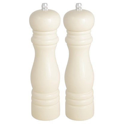 Sada dřevěných lakovaných mlýnků na sůl a pepř Ib Laursen V.21,5 cm krémová_5
