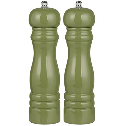 Sada dřevěných lakovaných mlýnků na sůl a pepř Ib Laursen V.21,5 cm zelená_5