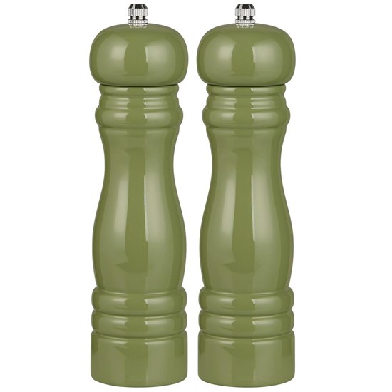 Sada dřevěných lakovaných mlýnků na sůl a pepř Ib Laursen V.21,5 cm zelená_5